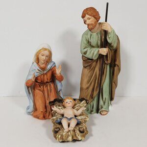 Vintage Homco Porcelain Figurine Nativity Scene Religious Collectible Home Decor